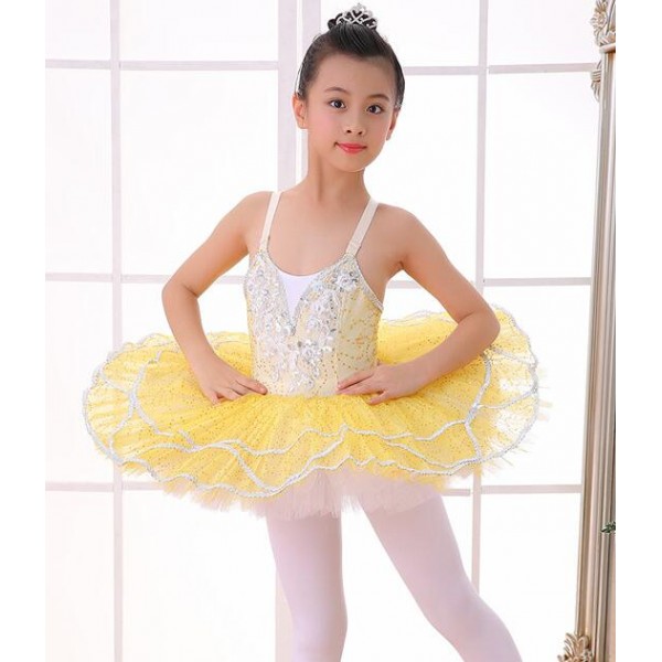 Children Ballet Dance Wear : Girls ballet dresses for kids yellow color ...