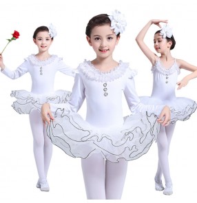 Girls ballet dresses white swan lake gymnastics stage performance modern dance tutu skirt ballet dance costumes