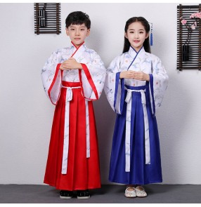 Girls boys hanfu chinese ancient traditional fairy drama cosplay dreses confucius school performance robes dresses