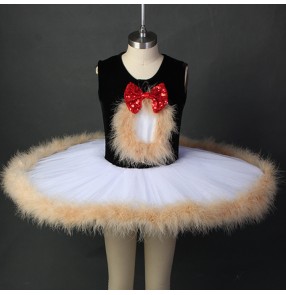 Girls children ballet dance dress kids children stage performance tutu skirts feather ballet costumes dress