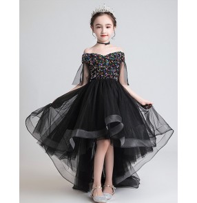 Girls children birthday party dresses piano host show stage performance flowers girls dresses