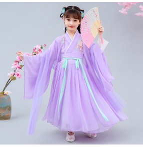 Girls children chinese hanfu princess dress anime drama cosplay dress for kids kimono dresses