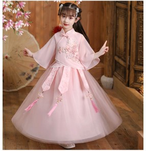 Girls children Chinese Hanfu tang Han dynasty fairy princess cosplay dresses Chinese Style photos shooting stage performance qipao Dress for kids
