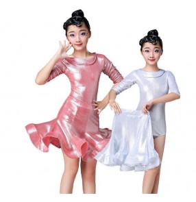 Girls children competition latin dance dresses modern dance school stage performance ballroom salsa chacha rumba dance dresses