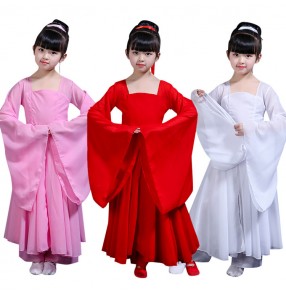 Girls Chinese folk dance costumes for children kids ancient traditional fairy hanfu Japanese drama cosplay stage performance kimono dresses 