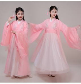 Girls chinese traditional hanfu kids ancient princess dress fairy dresses chinese folk dance costumes 