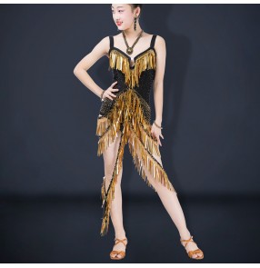 Girls competition latin dance dresses stage performance salsa rumba chacha dance dress latin dance costumes for kids