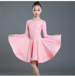 Girls competition training ballroom latin dance dresses kids stage performance modern dance latin dresses