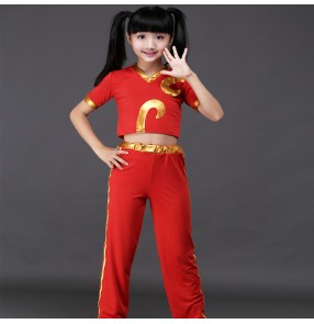 Girls fitness sport aerobics yoga hiphop exercises school uniforms stage performance singers chorus cheer leaders dancing tops and pants