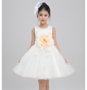 Girls flower dresses princess jazz dance dresses ballet dress chorus stage performance drama cosplay fairy dress