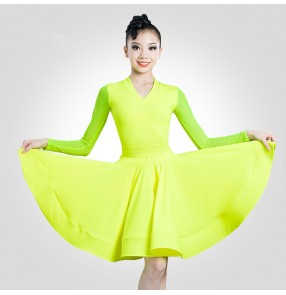 Girls green wine red competition latin dance dresses carnival stage perfromance  latin dance costumes 