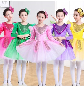 Girls jazz dance dress paillette Halloween party photos cosplay modern dance princess competition dresses