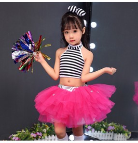 Girls jazz dance dresses costumes de pom-pom girls pour enfants kids cheer leaders jazz chorus singers performance costumes