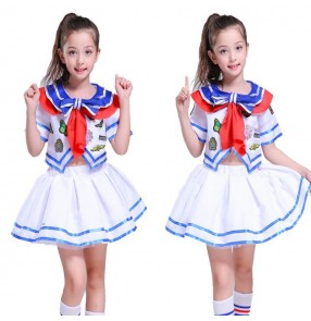 Girls jazz princess stage performance dresses modern dance cheer leaders singers chorus stage performance costumes