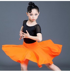 Girls kids children competition modern dance latin dance dresses training gymnastics rumba chacha salsa dance costumes