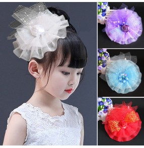 Girls kids flower girls stage performance head flowers singers host chorus evening party photos cosplay headdress