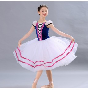 Girls kids modern dance ballet dresses stage performance professional tutu skirts show performance princess dress