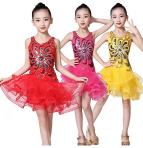 Girls kids modern dance latin dance dresses children latin dance costumes salsa chach rumba dance costumes