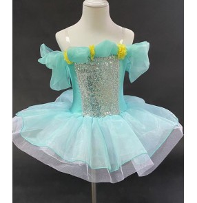 Girls kids pink mint tutu skirt ballet dance dresses modern jazz dance flower girls princess dress for baby toddlers leotard ballet dance costumes for children