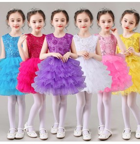 Girls kids princess ballet dress princess stage performance modern dance chorus stage show performance dresses