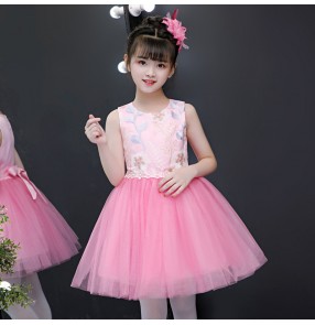Girls kids princess dress jazz dance dress school competition ballet chorus dress stage performance drama cosplay dress
