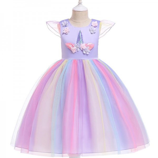 Girls kids princess dress Video performance party cosplay fairy dresses