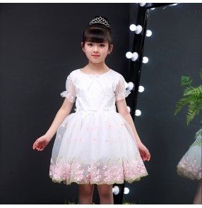 Girls kids princess jazz dress flower girls dress jazz singers chorus school show performance dress
