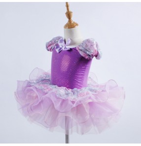 Girls kids purple violet tutu skirt ballet dance dress modern dance ballet dance costumes photos shooting birthday party dresses 