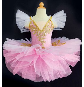 Girls kids toddlers turquoise pink leotard ballet dance dress baby pancake little swan lake ballerina ballet dance costumes for children