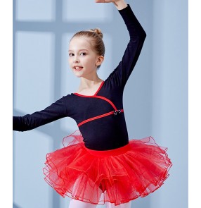 Girls kids tutu skirts modern dance ballet dance dress gymnastics fitness training exercises dresses ballet dance costumes 