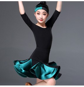 Girls latin ballroom dresses kids rumba chacha salsa samba stage performance competition skirts costumes dress