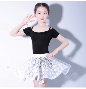 Girls latin dance dresses competition exercises stage performance professional salsa chacha rumba dancing tops and lace skirts