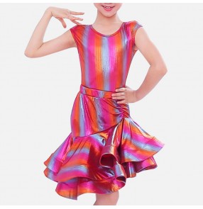 Girls latin dance dresses competition professional kids stage performance rumba salsa chacha dance skirts costumes