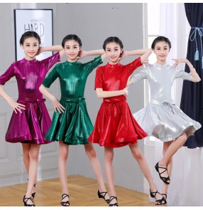 Girls latin dance dresses kids children professional competition rumba salsa chacha latin dance dress skirts