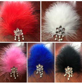 Girls latin dance feather  headdress modern dance jazz singers stage performance hair accessories