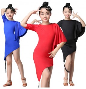 Girls latin dress salsa rumba chacha dance costumes stage performance dress