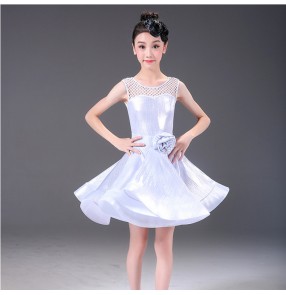 Girls latin dresses kids children samba chacha rumba dance dress skirts costumes