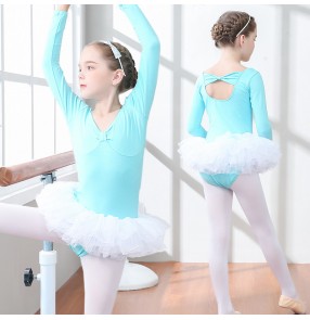 Girls' long-sleeved tutu skirt Girls' practice examination clothes Gymnastics performance leotards for kids children's ballet clothes