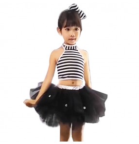 Girls modern dance hiphop jazz dance costumes kids children show stage performance cheerleader professional dance dresses