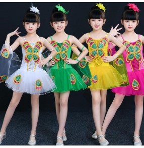 Girls modern dance jazz singers butterfly photos cosplay chorus ballet kindergarten stage performance costumes