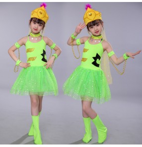 Girls Mongolian folk dance costumes kids children national Mongolian riding stage performance drama cosplay dress costumes