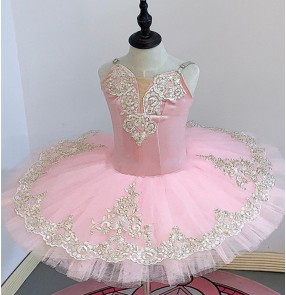 Girls pink white tutu skirt ballet dance dress for kids stage performance classical ballerina dresses modern dance ballet dance costumes for children