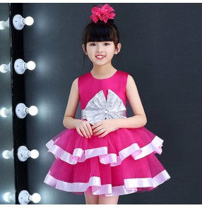 Girls princess jazz dance dresses kid children kindergarten singers chorus stage performance princess dress