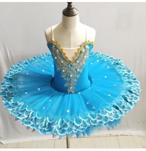 Girls professional little swan lake ballet dresses kids children school competition pancake ballerina stage performance ballet dress costumes