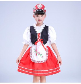 Girls Russian folk dance costumes European palace photos anime cosplay dresses for kids children stage performance costumes 