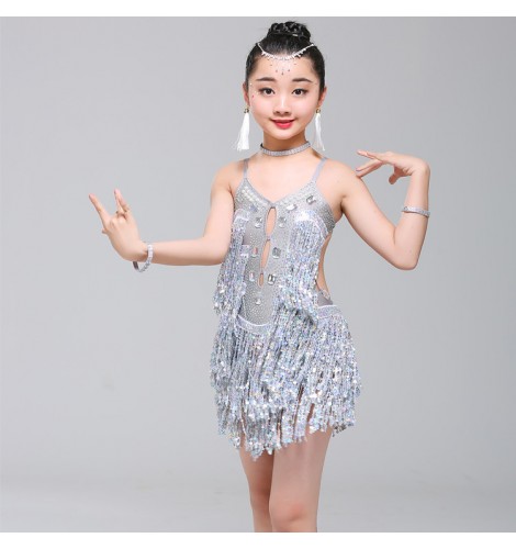 childrens silver sequin dress