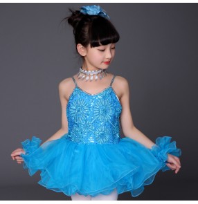 Girls singers modern jazz dance princess dresses ragazze costumi di danza jazz kids chorus flowers girls ballet dresses