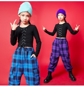 Girls Street hiphop rap Dance Costumes Girls Handsome Jazz Dance Tide Brand Suit Models T Stage Catwalk Fashion Clothes