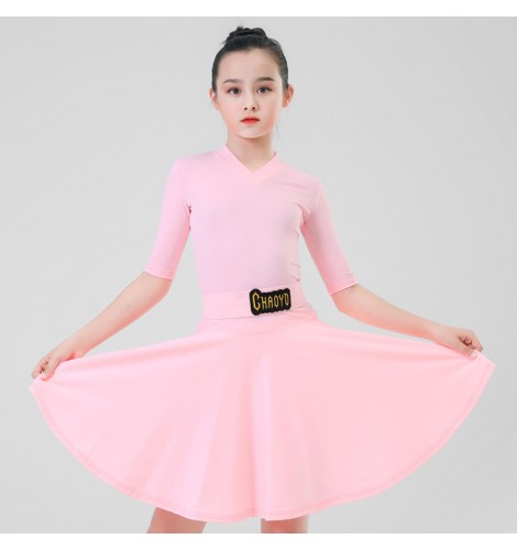 Girls violet green pink Latin dance Dresses professional competition ...