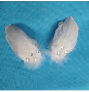 Girls white feather swan lake ballet dance headdress  ballet dance hair accessories one pair